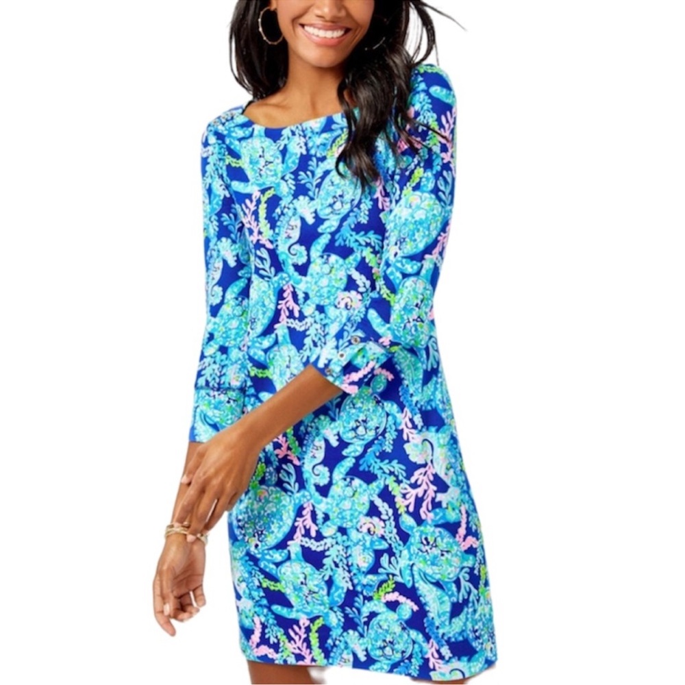 Lilly Pulitzer Corsica Blue Turtle Villa Sophie Dress Medium